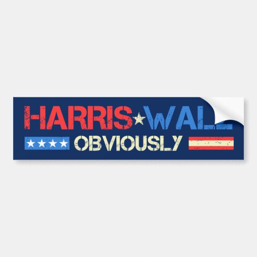 Autocollant De Voiture Harris Walz évidemment Kamala Harris Waltz 2024 (Devant)
