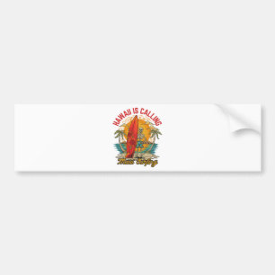 Autocollant De Voiture Hawaii vous appelle Maui Surfing Island Vibes
