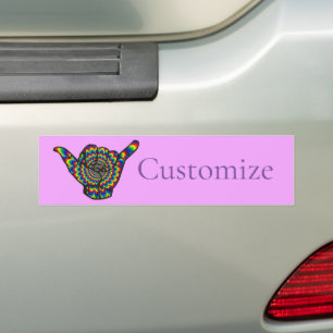 Autocollant De Voiture Hawaiian Shaka Psychedelic Thunder_Cove