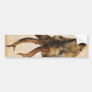 Autocollant De Voiture Head of a Stag (Wild Animal) (by Albrecht Durer)