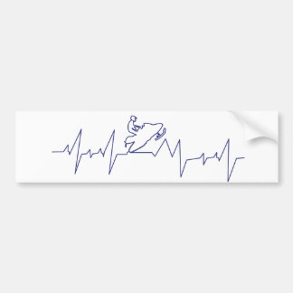 Autocollant De Voiture Heartbeat-Snowmobile