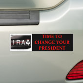 AUTOCOLLANT DE VOITURE HEURE DE CHANGER VOTRE PRÉSIDENT - POLICE ROUGE (En voiture)