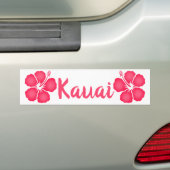 Autocollant De Voiture Hibiscus rose de Kauai (En voiture)