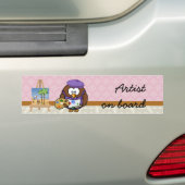 Autocollant De Voiture hibou artiste (En voiture)