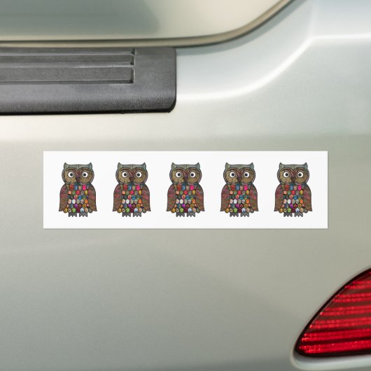 Autocollant De Voiture Hibou de patchwork (En voiture)