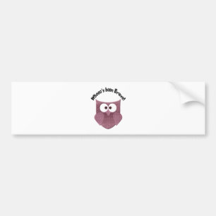 Autocollant De Voiture Hibou rose mignon courageux