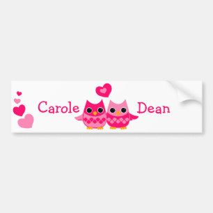 Autocollant De Voiture Hiboux doux d'amour