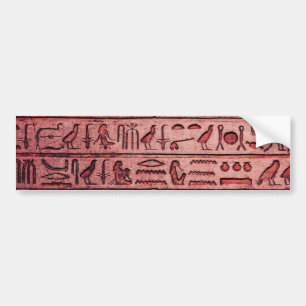 Autocollant De Voiture Hiéroglyphes égyptiens antiques Red Bumper Sticker