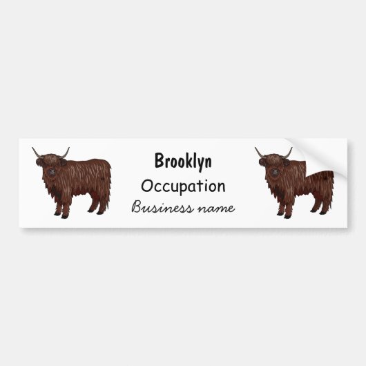 Autocollant De Voiture Highland cow (Devant)