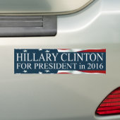 Autocollant De Voiture Hillary Clinton pour le président 2016 (En voiture)