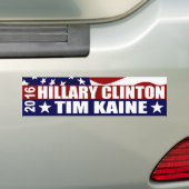 AUTOCOLLANT DE VOITURE HILLARY CLINTON TIM KAINE 2016 (En voiture)