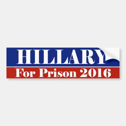 Autocollant De Voiture HILLARY pour la prison 2016 (Devant)