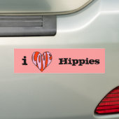 Autocollant De Voiture hippies du coeur i (En voiture)