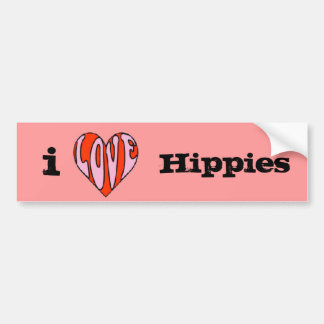 Autocollant De Voiture hippies du coeur i