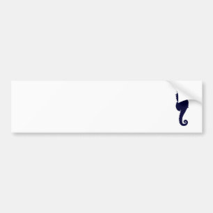 Autocollant De Voiture Hippocampe bleu foncé