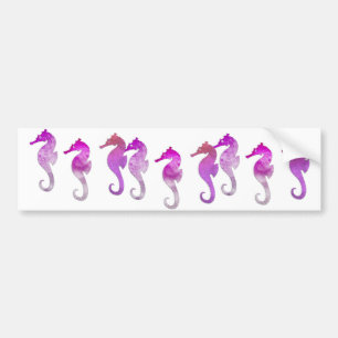 Autocollant De Voiture Hippocampes roses d'aquarelle