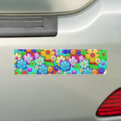 Autocollant De Voiture Hippy retro floral art (En voiture)
