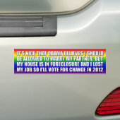 AUTOCOLLANT DE VOITURE HOMOSEXUELS POUR ROMNEY (En voiture)