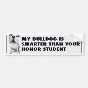 Autocollant De Voiture Honneur (anglais) BULLD1 de bouledogue
