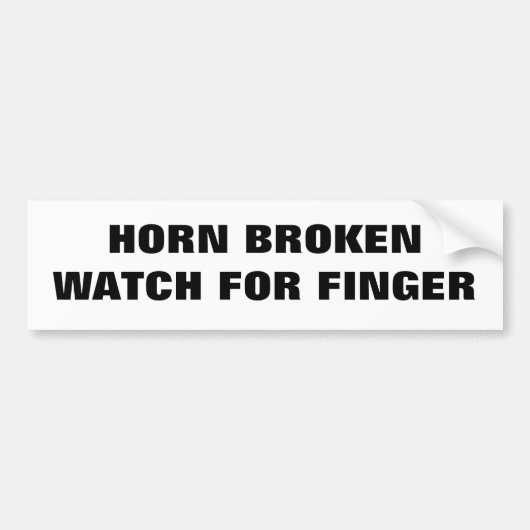 Autocollant De Voiture Horn Broken Watch For Finger Classic (Devant)