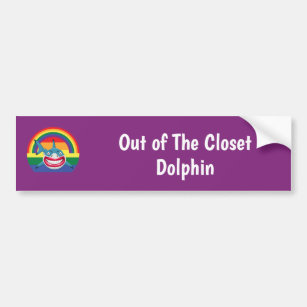 Autocollant De Voiture Hors du dauphin du placard - Gay pride