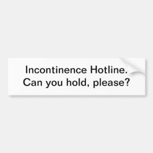 Autocollant De Voiture Hotine d'incontinence - adhésif pour pare-chocs
