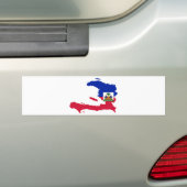 Autocollant De Voiture HT de carte de drapeau du Haïti (En voiture)