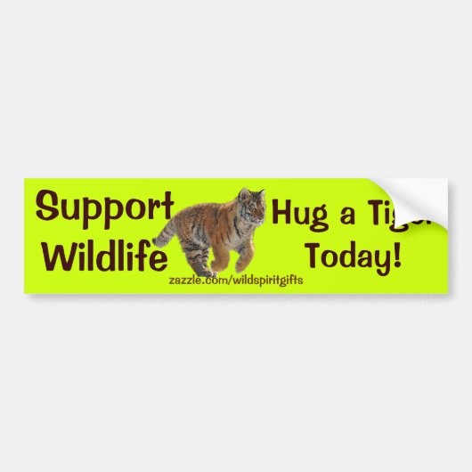 Autocollant De Voiture HUG A TIGER Wildlife Support Funny Bumper Sticker (Devant)