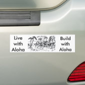 Autocollant De Voiture hutte, LivewithAloha, BuildwithAloha (En voiture)