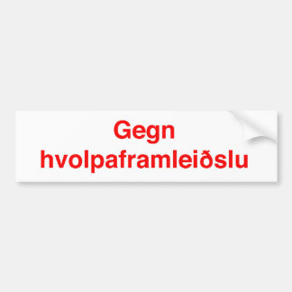 Autocollant De Voiture Hvolpaframleiðslu de Gegn