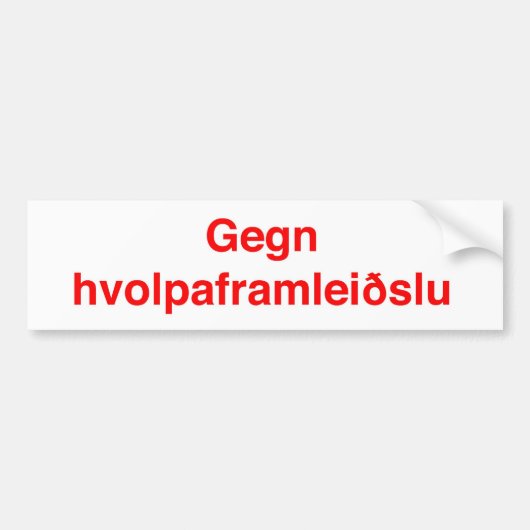 Autocollant De Voiture Hvolpaframleiðslu de Gegn (Devant)