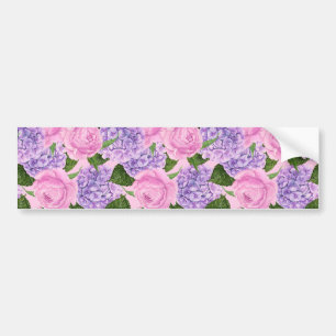 Autocollant De Voiture Hydrangea et motif de pivoine