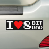 Autocollant De Voiture I <3 8BitDad (En voiture)
