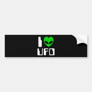 Autocollant De Voiture I Alien Heart UFO