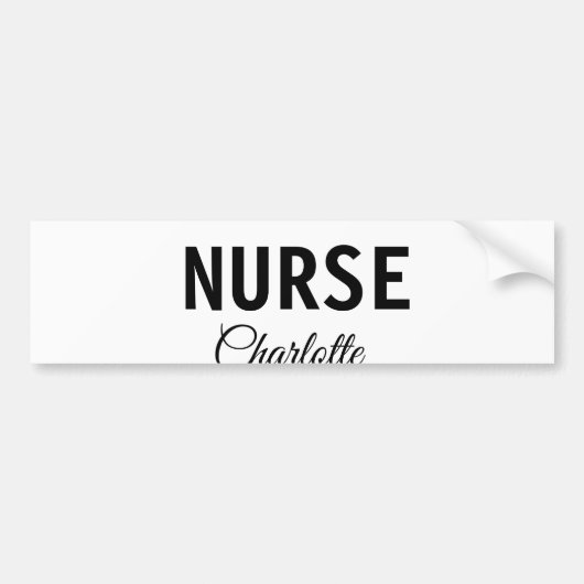 Autocollant De Voiture I am nurse medical expert add your name text simpl (Devant)