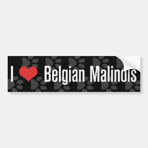 Autocollant De Voiture I Belge (de coeur) Malinois