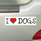 AUTOCOLLANT DE VOITURE I CHIENS DE COEUR (En voiture)