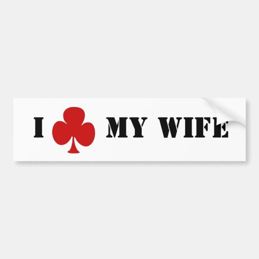 Autocollant De Voiture I "club" mon épouse (Devant)
