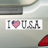 AUTOCOLLANT DE VOITURE I COEUR ETATS-UNIS (En voiture)