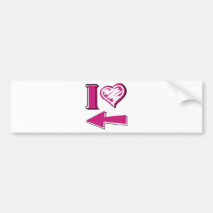 Autocollant De Voiture I coeur - Flèche rose