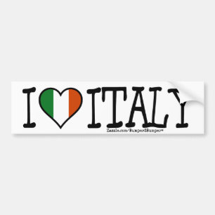 AUTOCOLLANT DE VOITURE I COEUR ITALIE