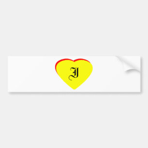 Autocollant De Voiture "I" Coeur Jaune Rouge Faire-part de mariage Le MUS