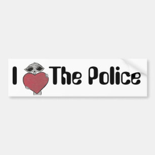 Autocollant De Voiture I coeur l'alien de police