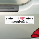 Autocollant De Voiture I coeur Megalodon (En voiture)
