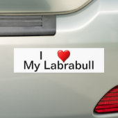 Autocollant De Voiture I coeur mon Labrabull (En voiture)