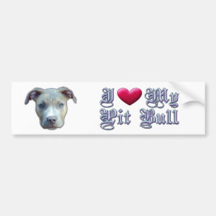 Autocollant De Voiture I coeur mon pitbull Bumpersticker