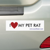 Autocollant De Voiture I (coeur) MON RAT d'ANIMAL FAMILIER (En voiture)