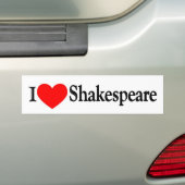 Autocollant De Voiture I coeur Shakespeare (En voiture)