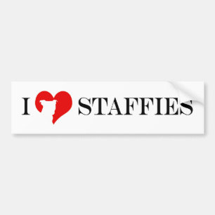 Autocollant De Voiture I coeur Staffies - adhésif pour pare-chocs