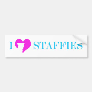 Autocollant De Voiture i coeur Staffies - adhésif pour pare-chocs